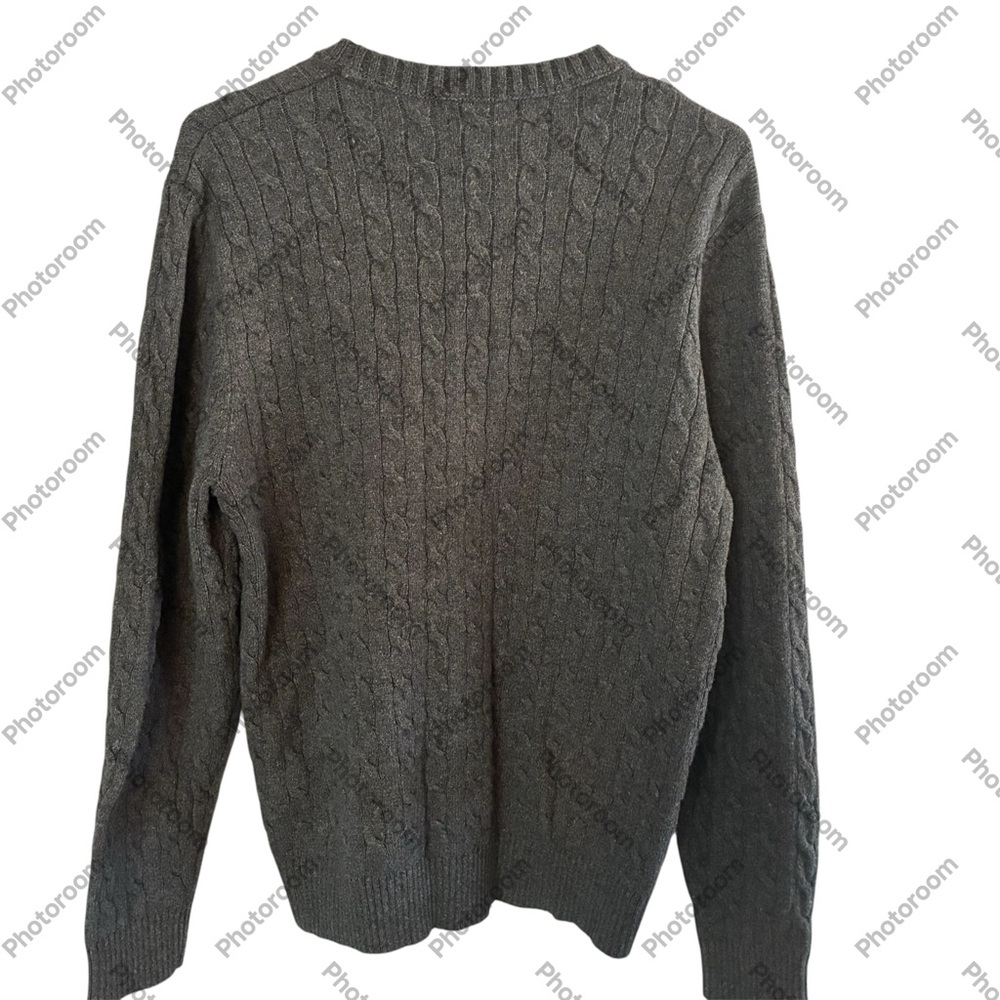 Lands’ End Men’s XL Grey Cable Knit Aran Sweater Old Money Indie Style XL - Picture 4 of 4